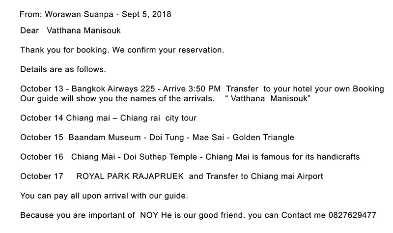 Email da Worawan Suanpa